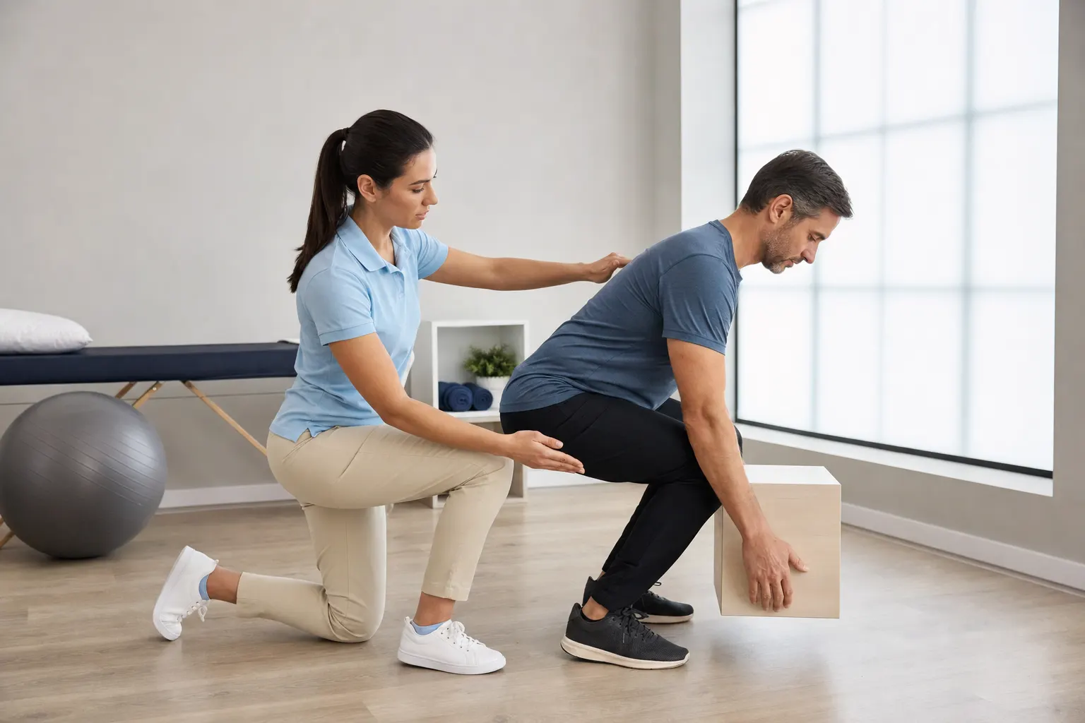 Home exercises and posture guidance for back pain